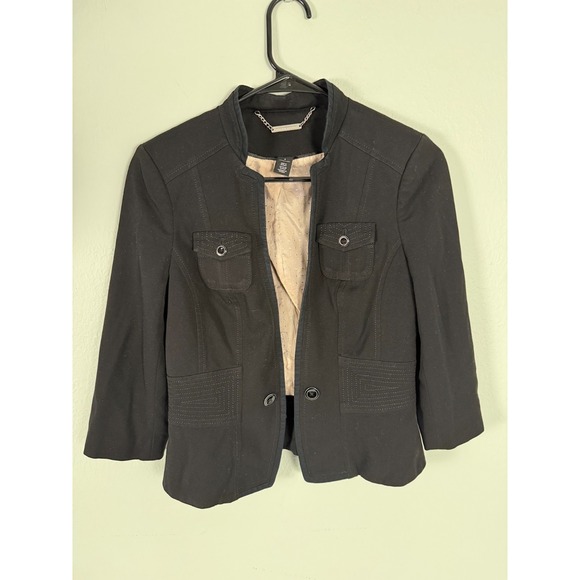 White House Black Market Jackets & Blazers - White House Black Market Blazer Jacket Black Cropped Career Women sz 4